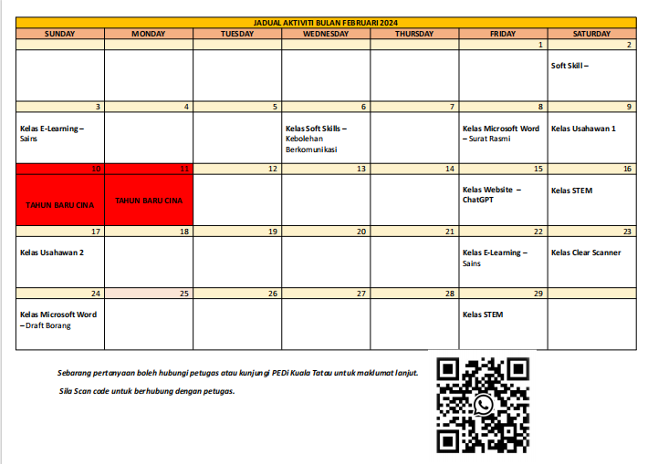 JADUAL AKTIVITI FEB