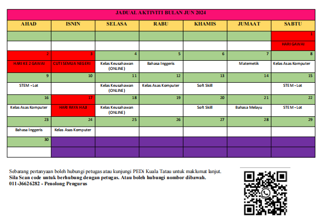 JADUAL BULAN JUN 2024