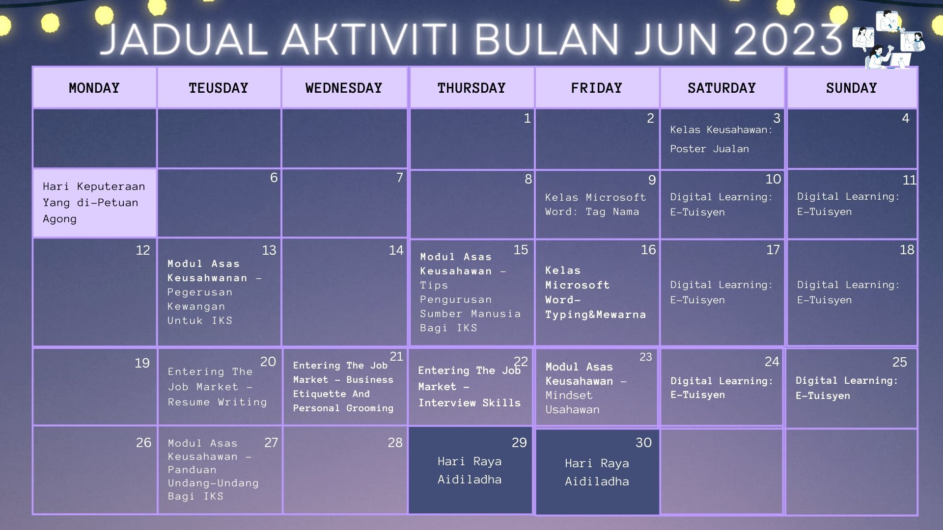 Jadual AKTIviti bulan jun